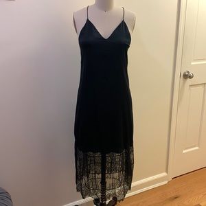 Bouthentique Black Silk & Lace Slip Dress
